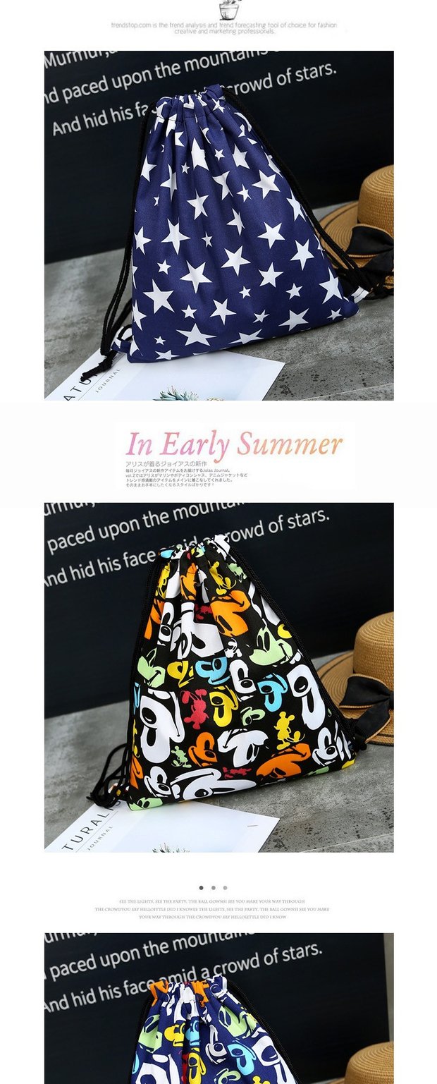 Thời trang DrawString Ba lô Unisex Thể thao Túi thể thao Dây rút Dễ dàng đi du lịch Công suất lớn vascara balo