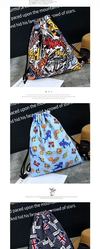 Thời trang DrawString Ba lô Unisex Thể thao Túi thể thao Dây rút Dễ dàng đi du lịch Công suất lớn