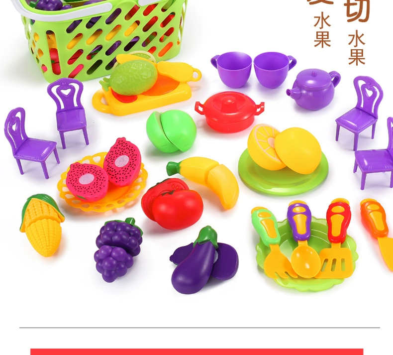 Lingsheng trẻ em chơi nhà đồ chơi giáo dục nhà bếp cô bé rau cắt để xem bé cắt trái cây cắt âm nhạc đồ chơi