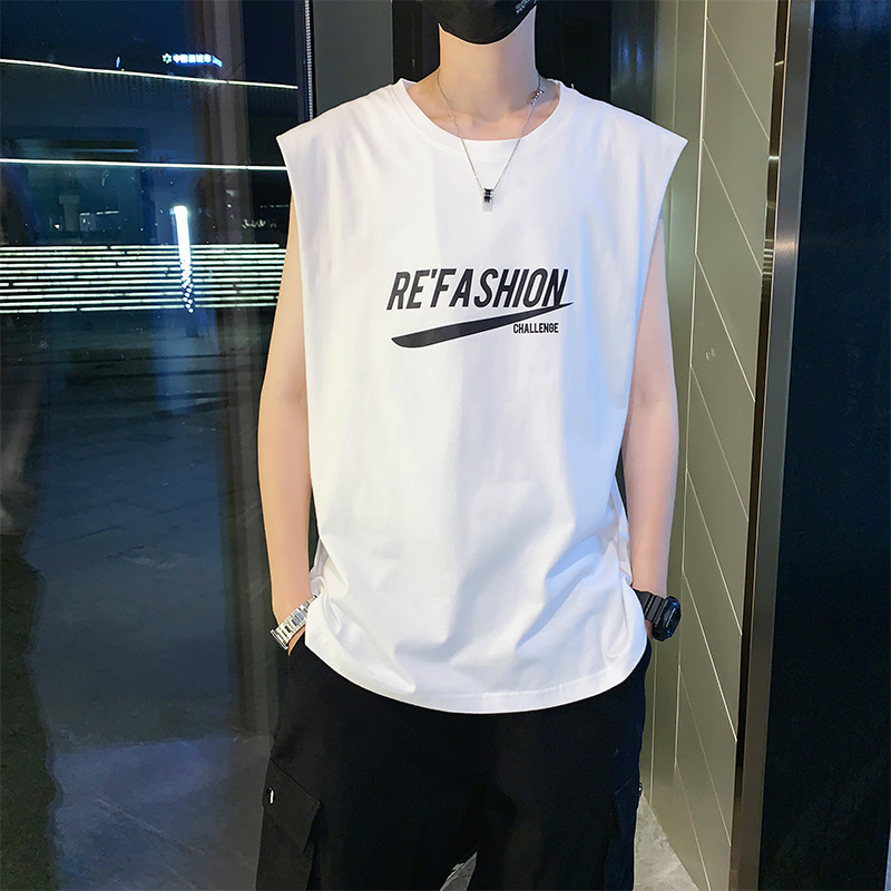 Net mschf đỏ nam vest Hàn Quốc phiên bản của xu hướng bóng rổ áo bông tay lỏng T-shirt mùa hè bên ngoài mỏng mặc vai