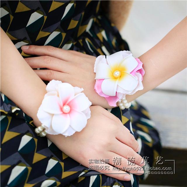 Nữ mùa hè Hàn Quốc Bãi biển Kỳ nghỉ Hoa Vòng tay Phụ kiện Trang sức Vòng tay Hoa Vòng tay vòng tay tinh lâm