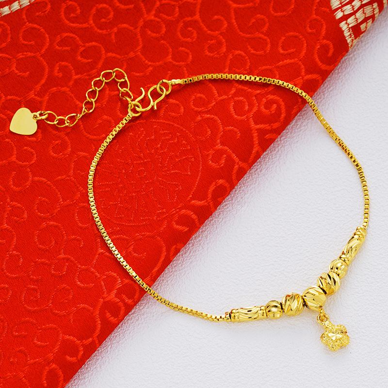 Mới vòng hoa nữ bằng vàng 18K hộp 999 dây chuyền vàng 24K Ling Ling ngày Valentine để gửi cho bạn gái ưu đãi đặc biệt - Vòng chân lắc chân vàng PNJ