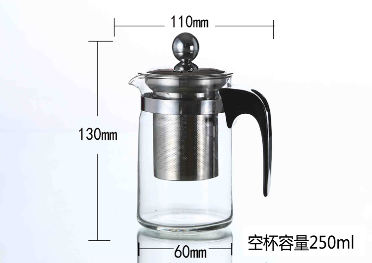 Thanh lịch Cup Thép Không Gỉ Lót chịu Nhiệt Glass Bong Bóng Trà Ấm Trà Bộ Lọc Hộ Gia Đình Chén Trà Cốc Tinh Tế Bộ