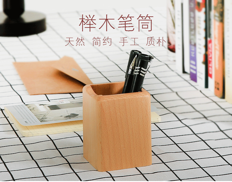 Bút gỗ giữ văn phòng sáng tạo cung cấp gỗ giữ bút đồ trang trí Gỗ sồi vuông đa chức năng lưu trữ bút giữ - Trang trí nội thất trang trí phòng ngủ nhỏ cho nữ