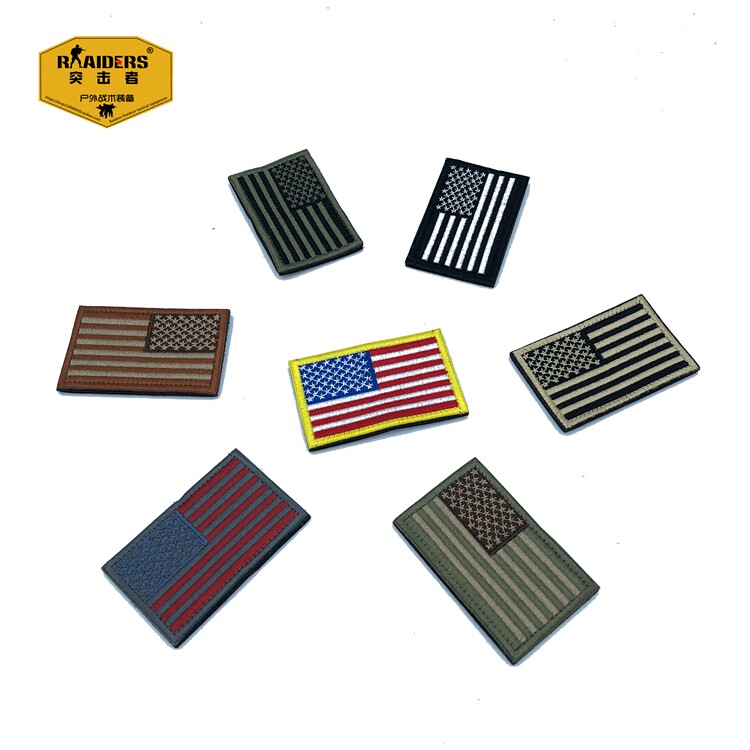 Rectangular embroidery USA American flag Velcro badge badge armband backpack car label sticker clothes personality badge