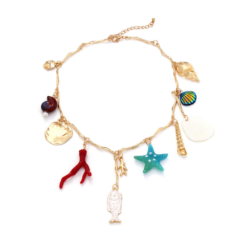 Exaggerated Ocean Vacation Style Necklace from European and American Brands, Unique and Versatile Clavicle Chain