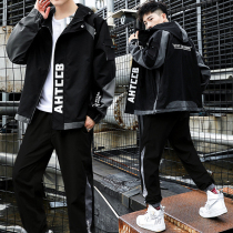 Mens functional tooling jacket suit spring and autumn Korean trend matching handsome set of fashion brand casual sports jacket