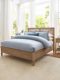 American country retro old solid wood rattan double bed Nordic simple master bedroom oak wedding bed princess bed