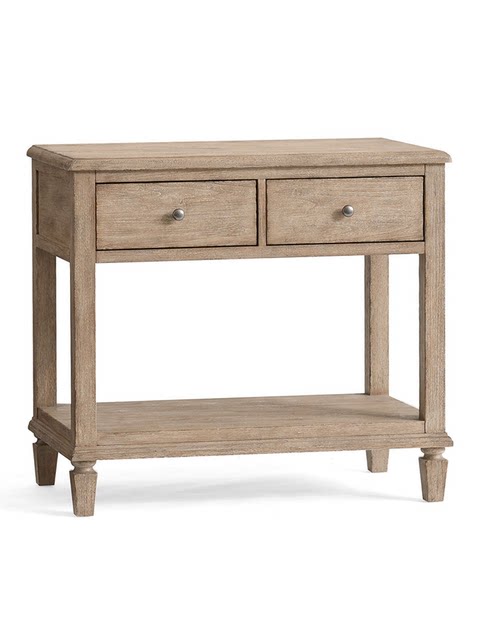 Export foreign trade American country style retro solid wood bedside table French neoclassical oak bedroom bedside table chest