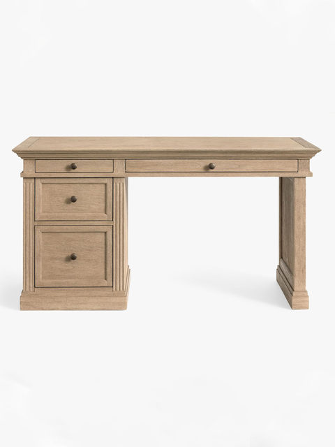 American country retro distressed solid wood desk French high-end oak computer desk simple writing desk office desk