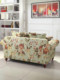 American country retro floral fabric French pastoral Mediterranean living room combination sofa European yellow green cotton and linen sofa