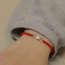 S925 pure silver lovers bracelet female pair Jane about original handwoven Ben life Red Rope Hand Rope Male students