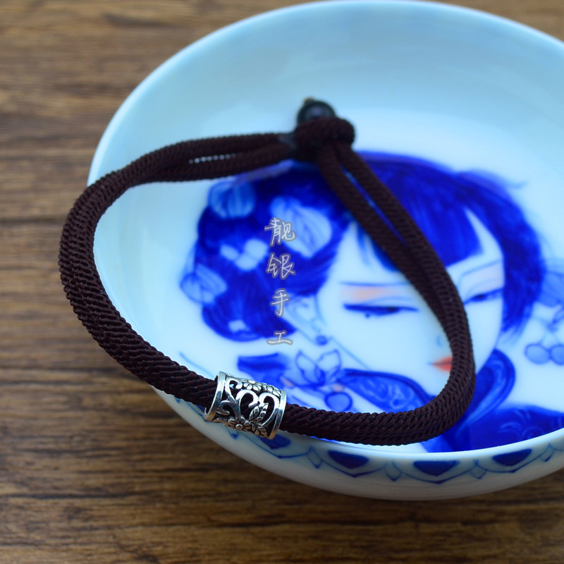 Pure silver forwarding beads handwoven lovers bracelet with female bestie pair Jane about a small crowdsourced year Red rope Handmaid's rope Male