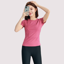 Yoga clothes womens autumn models loose thin high-end fashion sports running T-shirt morning running training Net red fitness clothes