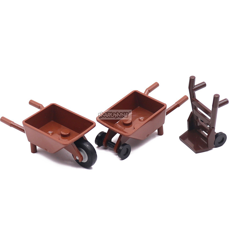 Suitable for Le Xiaogao Particle Building Block Accessories Toy Farm Small Scene Single Double-Wheel Trolley 98288 3464 Suitable for Le Xiaogao Particle Building Block Accessories Toy Farm Small Scene Single Double-Wheel Trolley 98288 3464