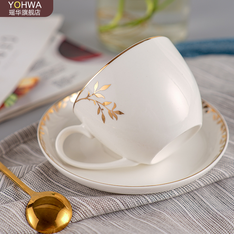 Yao hua Nordic ins wind contracted tea palace paint ceramic cup coffee cups and saucers, 304 stainless steel spoon set