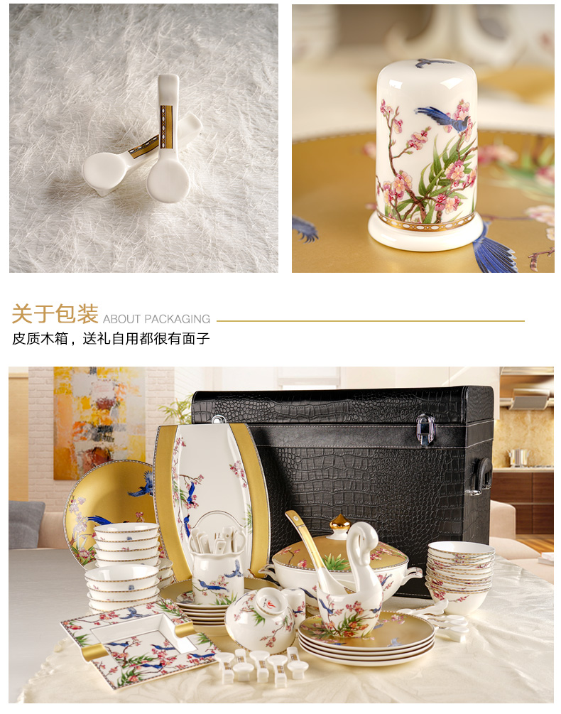 Yao hua ipads porcelain tableware suit to use chopsticks dishes hotel dishes covers household of Chinese style simple gift porcelain bowl