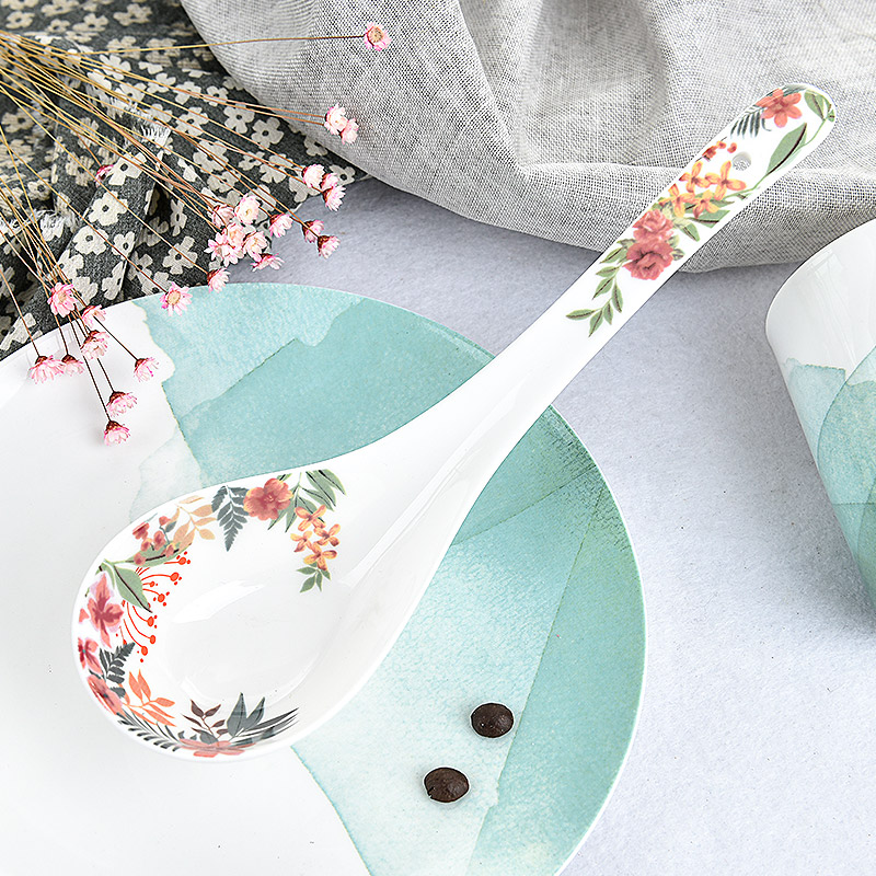 Prevent hot long handle ladle furnace China ceramics gold flower ipads porcelain tablespoons of Korean creative arch bridge rice ladle ceramic spoon
