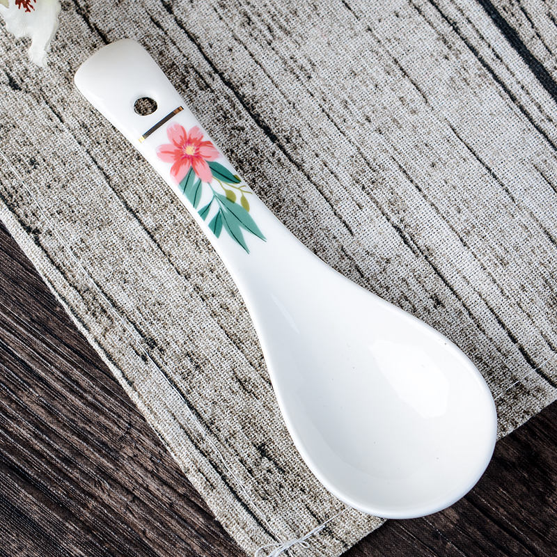 Yao hua individuality creative Korean spoon, spoon, arch bridge, and the wind flowers, rice ladle ceramic spoon, spoon, run out