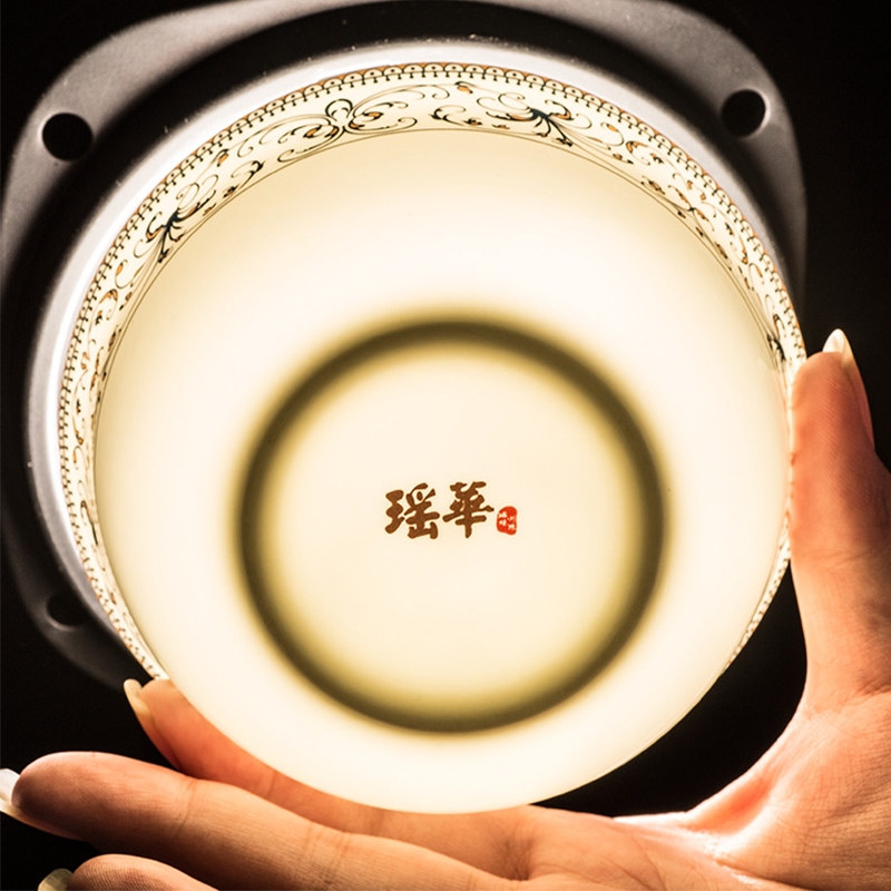 Yao hua healthy ipads China porcelain rice bowls 4.5 in Chinese gold edge bowl of microwave package mail