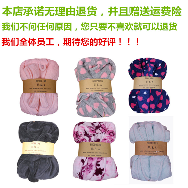 Mùa xuân và mùa thu san hô fleece áo ngủ nữ mùa thu và mùa đông thường đồ ngủ dày dài áo choàng tắm áo choàng dịch vụ nhà đặc biệt