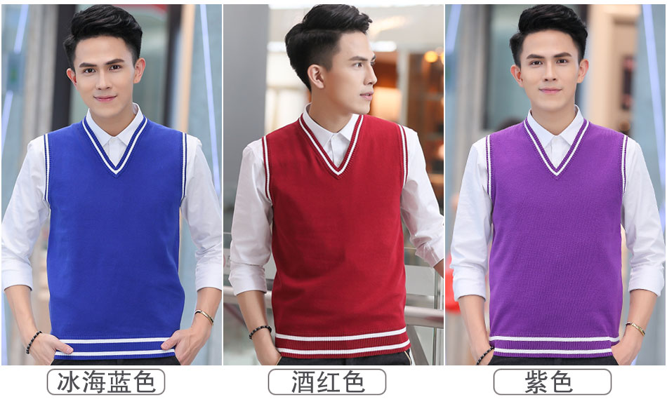 Mùa thu đông nam vest vest đan tay áo cotton trẻ trung áo hoodie phiên bản Hàn Quốc của áo len cổ chữ V hoang dã áo vest nam