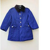 Stock 87 Hai Warrant Officer Cotton coat Winter military fan Anti-cold short section with woolen collar blue Cadre cotton coat