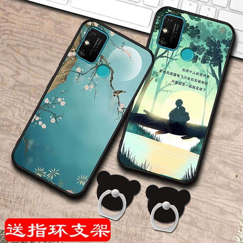 Ốp lưng điện thoại di động Huawei Vinh quang 9A net người nổi tiếng play 9A dễ thương vòng mềm khóa moa-al00 vài phiên bản 5g vỏ bảo vệ cá tính TL20 phim hoạt hình silicone sáng tạo bao gồm tất cả các nam và nữ chống rơi - Nhẫn