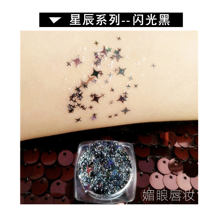 Hoa hồng với các ngôi sao trang điểm mắt yêu sequin trang điểm long lanh nàng tiên cá gel mắt phấn mắt phấn mắt novo