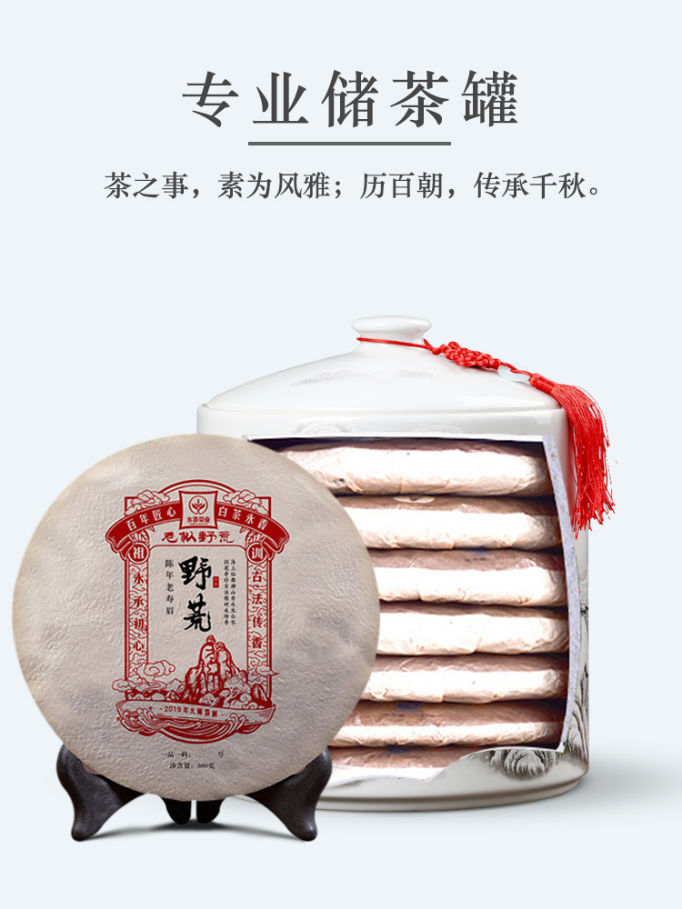 Caddy fixings ceramic seal pot store receives a large blue and white porcelain tea pot of pu 'er tea cake tin boxes
