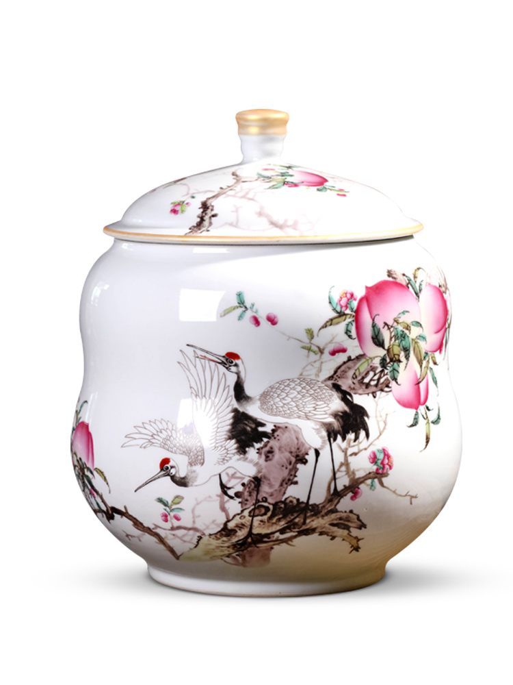 Jingdezhen ceramic large wake receives the puer tea cake caddy fixings tanks household seal pot porcelain POTS