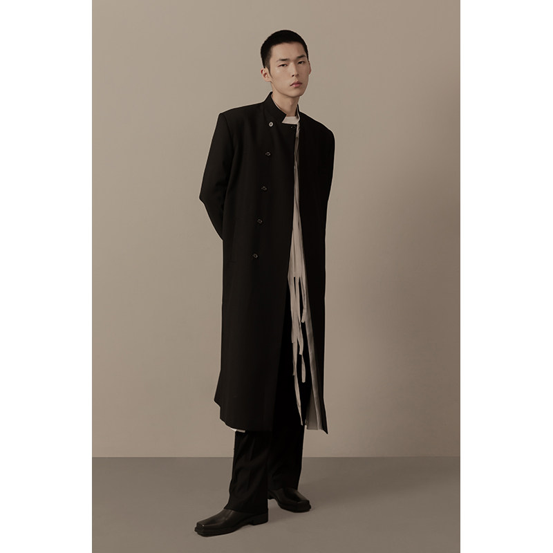 VAPOURBLUE original Chinese-style coat female spring wide shoulder fix black western clothing coat