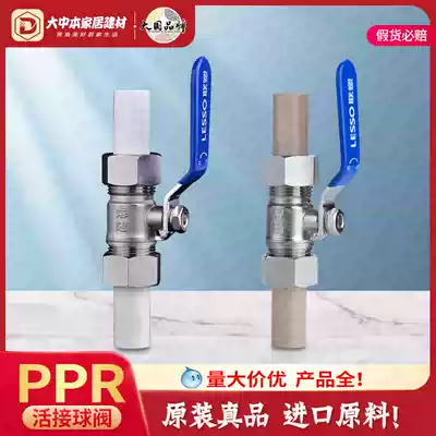LESSO joint plastic PPR20 25 32 Double Live Ball Valve long version thick butt ball valve valve fittings
