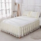 Qiao Ý giường công chúa ren váy mùa hè màu tím bedspread 1.5m1.8 đúp Simmons nệm bảo vệ - Váy Petti váy giường đẹp	