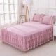 Qiao Ý giường công chúa ren váy mùa hè màu tím bedspread 1.5m1.8 đúp Simmons nệm bảo vệ - Váy Petti váy giường đẹp	