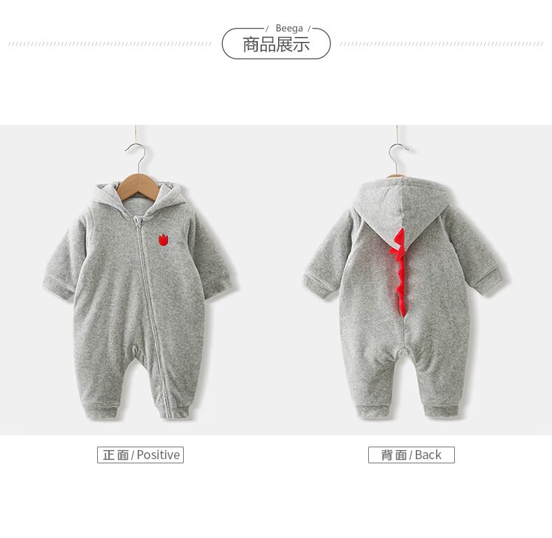 Cún con hơn lưới quần áo bé màu đỏ ấm áp trẻ sơ sinh romper sơ sinh dày ra khỏi áo mùa đông bộ áo liền quần công chúa bé gái