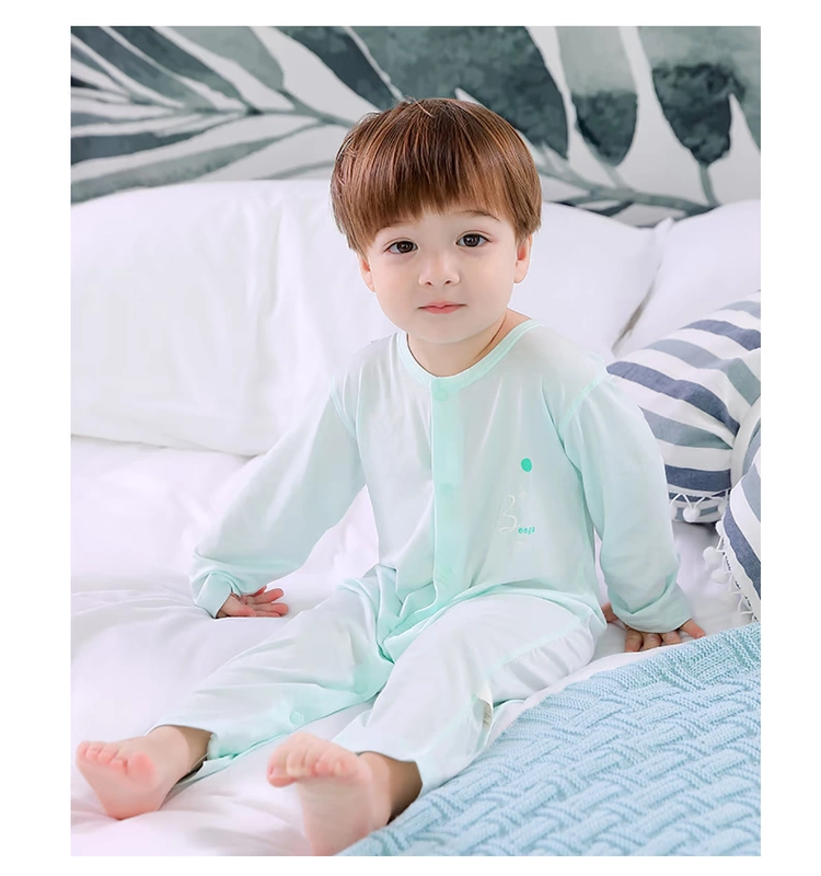 Puppy Big Baby Summer Sơ sinh Máy điều hòa không khí Cáp Nhĩ Tân Đồng phục Pajama Thin Coats One Piece Summer - Áo liền quần