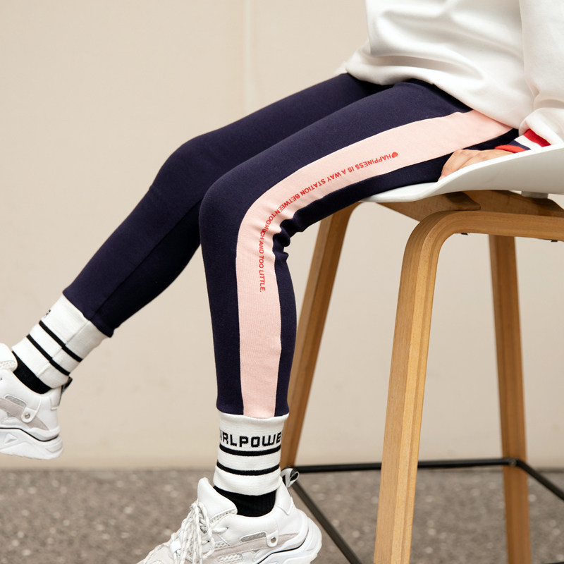 Girls' inner pants spring and autumn outer wear foreign style children's spring trousers girls cotton big children's pants baby sports