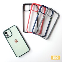 Small color block iPhone12ProMax all-inclusive anti-drop shock absorption Protective case transparent hard acrylic back plate
