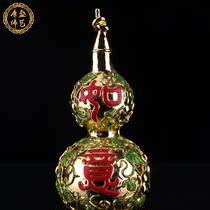 Auspicious and auspicious gourd features hand-painted tree resin gourd ornaments Lucky and safe gift small ornaments