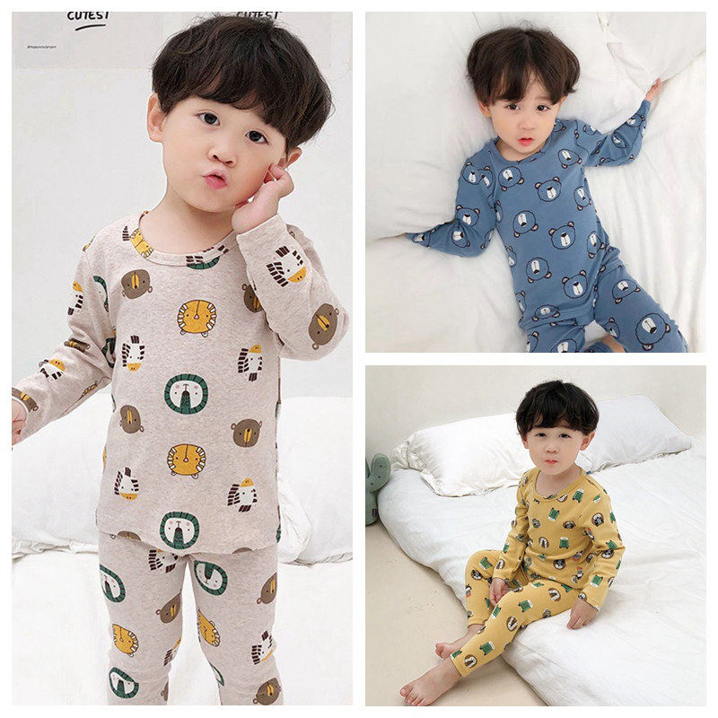 Children's boys underwear set cartoon cotton sweat-absorbing warm autumn clothes sanitary pants two-piece set baby boy treasure autumn and winter