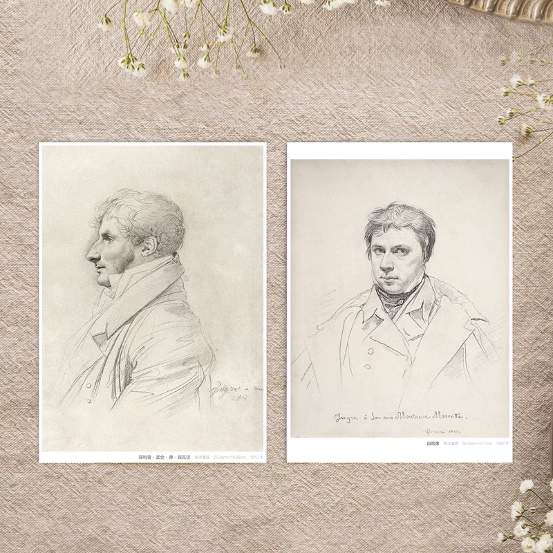 Ангелский эскиз портрет 32 postcards мировые известные картины иностранные фигуры ручная роспись аватар портрет портрет карточка искусства высокое разрешение изображение иностранный мастер классические произведения суперклассический реалистичный культурный креативное сообщение карта