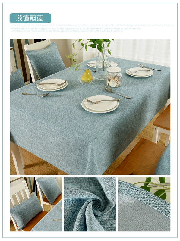 Bàn cà phê màu rắn khăn trải bàn bằng vải cotton nhỏ hình chữ nhật tươi mat hiện đại tối giản phòng khách vải bàn vải