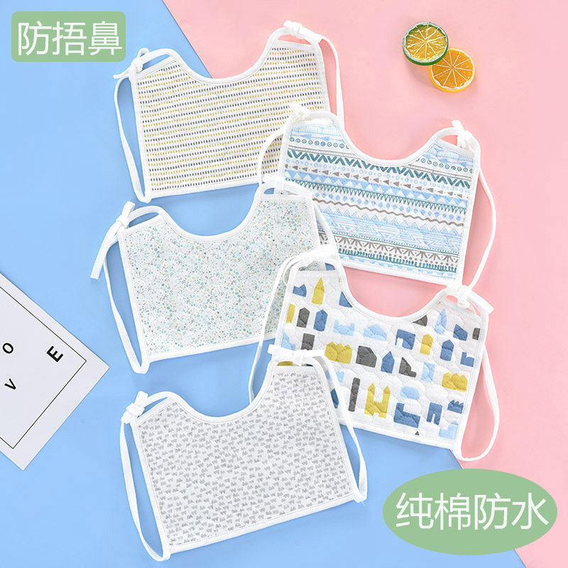 Baby bib autumn and winter cotton square strappy bib new children rice hood baby waterproof saliva towel