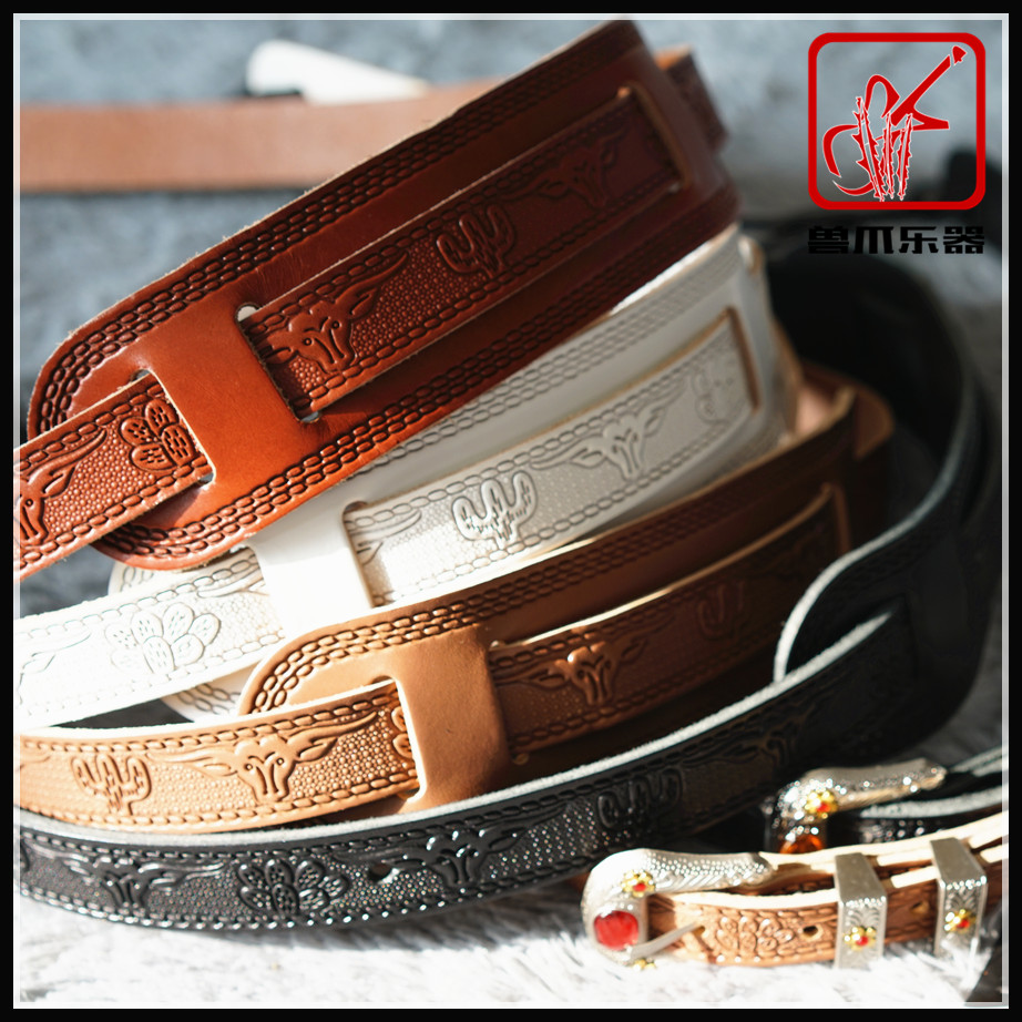 (Beast Claw Musical Instrument) Gretsch Leather Cowhide Guitar Retro Western Cowboy Strap Made in Canada