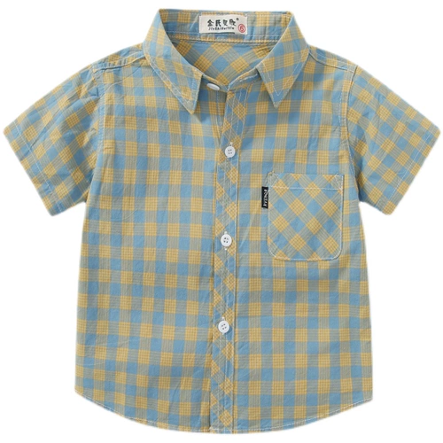 Детская рубашка, хлопковая летняя одежда для мальчиков, куртка, подходит для подростков, детская одежда