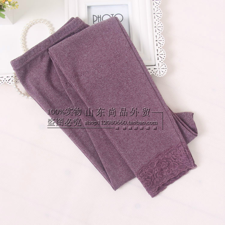 Của phụ nữ FTY cotton mảnh duy nhất quần dài quần ấm áp với miếng đệm đầu gối dày tăng chất béo xà cạp dòng quần quần