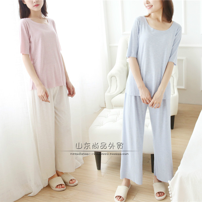 Mùa xuân và mùa thu bông pajama phụ nữ mùa hè phần mỏng thường lỏng lẻo chín điểm rộng chân quần yoga thể thao điều hòa không khí nhà quần