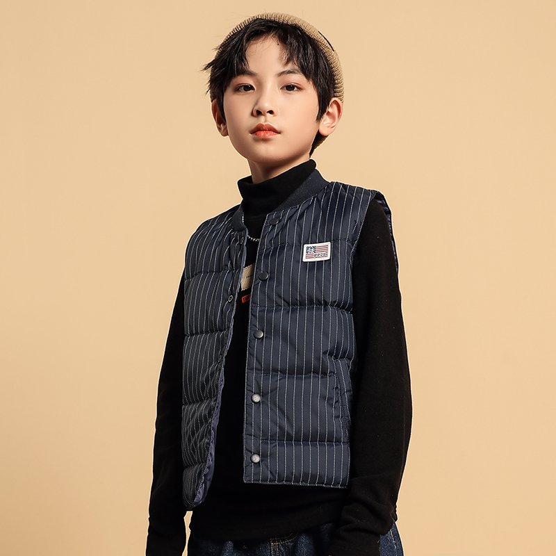 Smart fruit Boy clothing Children's down waistcoat Waistcoat Slim Fit Boy Big Boy 2021 Fall Winter Wear Vest