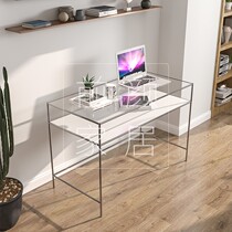 Medieval Modern Easy Desk Stainless Steel Desk Makeup Dresser glass table Desk Writing Desk